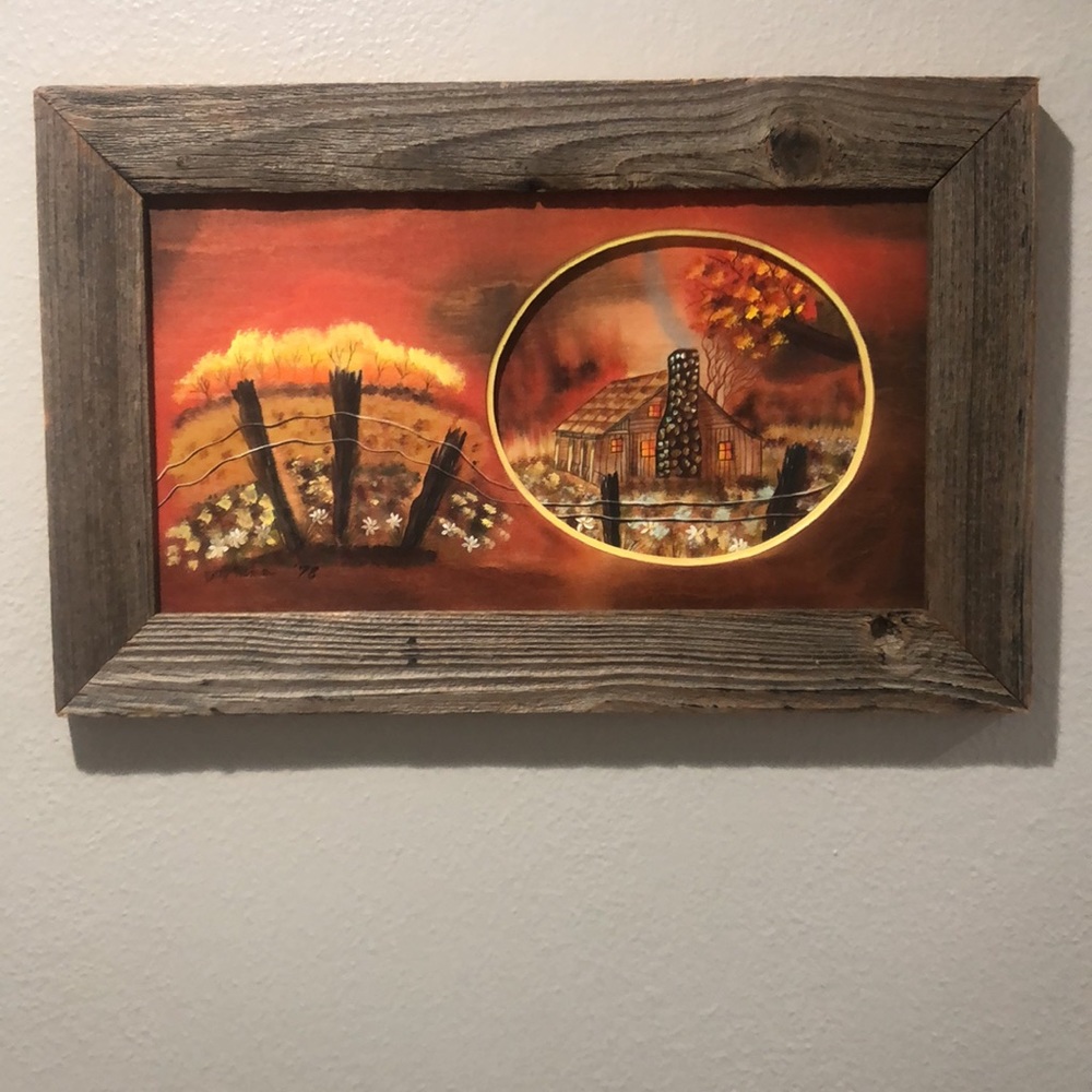 MCM 1978 Vintage Folk Art Painting